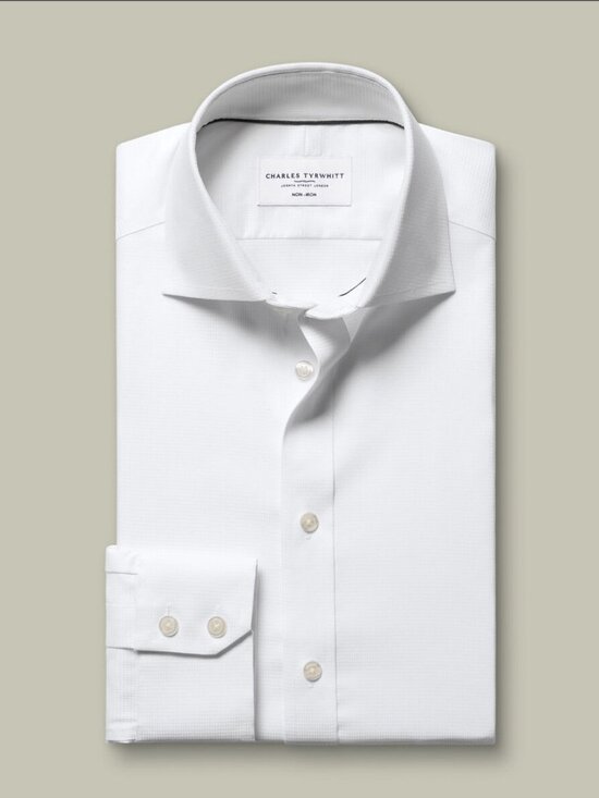 Charles Tyrwhitt Other - Charles Tyrwhitt Non-Iron Stretch Greenwich Weave Shirt, White, 15.5" Slim Fit‎
